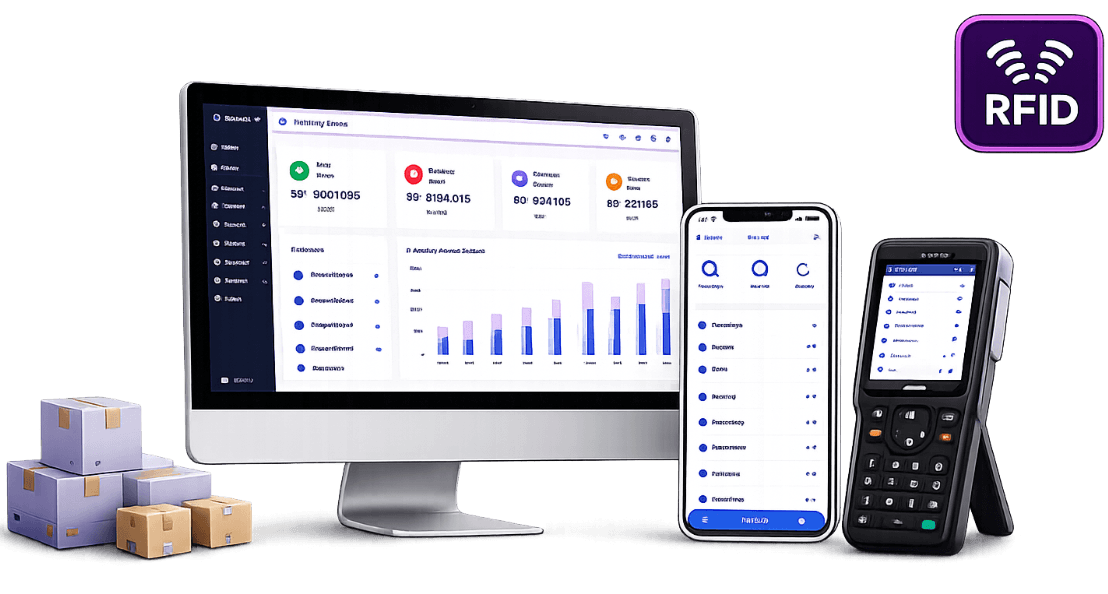Warehousing dashboard on desktop, mobile and handheld terminal